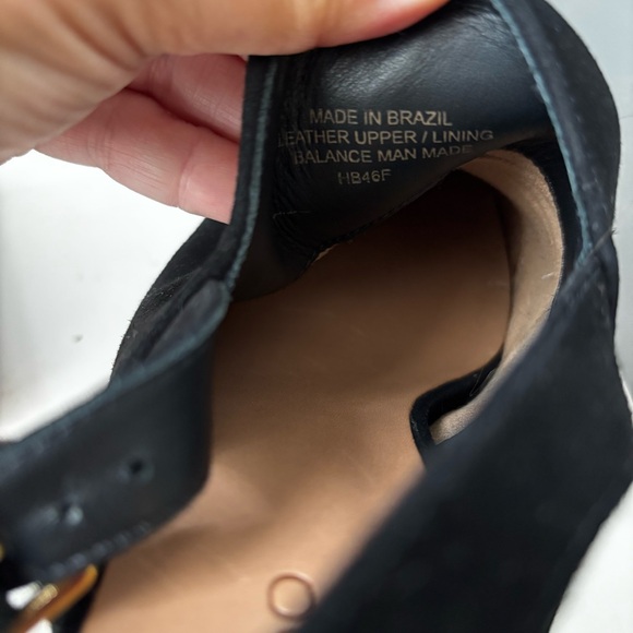 Bernardo Napa Platform Sling-Back Black Kid Suede Shoes Made in Brazil Size 7.5 - Picture 4 of 8